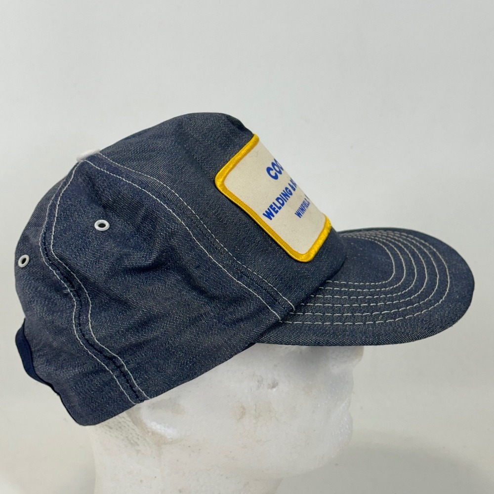 Vintage Cook Welding Body Shop Winfield WV Denim Trucker Hat Blue Snapback - Picture 5 of 7